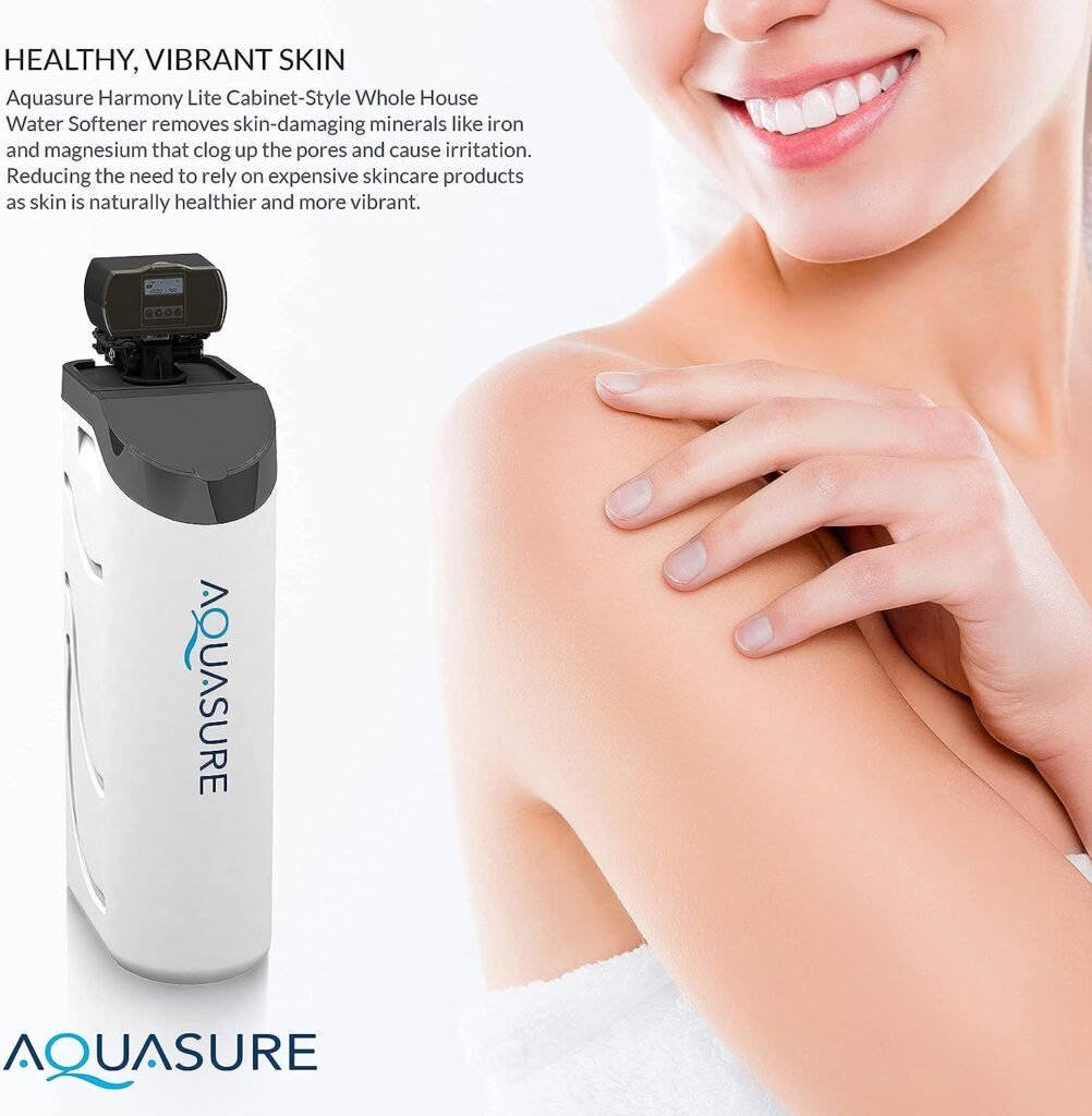 Aquasure Harmony Lite All-in-One Water Softener w/Triple Purpose Pre-Filter, 34,000 Grain, Low Maintenance, Water Saving Technology, 5-Year Warranty, US-Based Tech Support