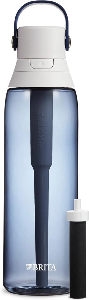 Brita Insulated Filtered Water Bottle with Straw, Reusable, BPA Free Plastic, Night Sky, 26 Ounce