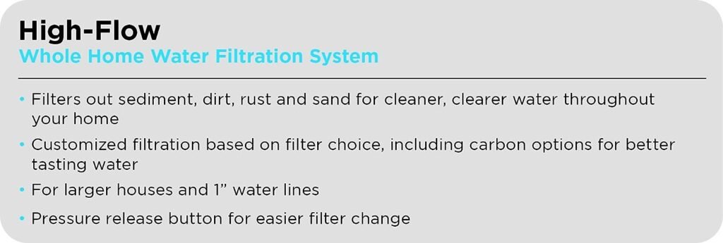 EcoPure EPWO4 Universal Large Capacity Whole Water Filter Housing-NSF Certified-Premium Filtration System-Built to Last, White