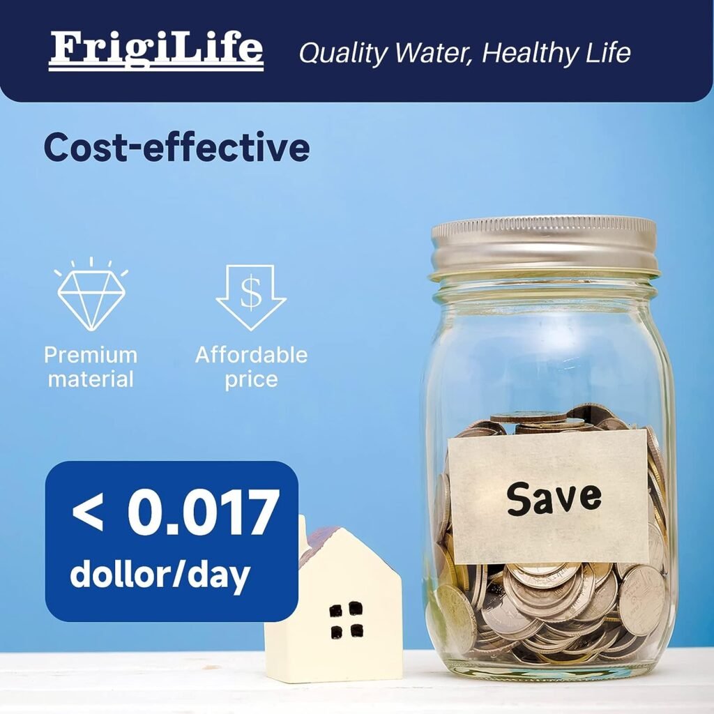 FrigiLife Under Sink Water Filter System, 22K Gallons Ultra High Capacity, Direct Connect Under Counter Drinking Water System, 0.5 Micron, Removes 99.99% Chlorine, Large particles, Bad Taste and Odor.