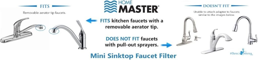 Home Master HM-MINI-1CCB Countertop Faucet Filter, 1500 Gallons Replaceable Filter, 1-Micron Absolute, Powerful Catalytic Carbon, Removes Chloramines, Chlorine, Chemicals, VOCs  More, Made in USA