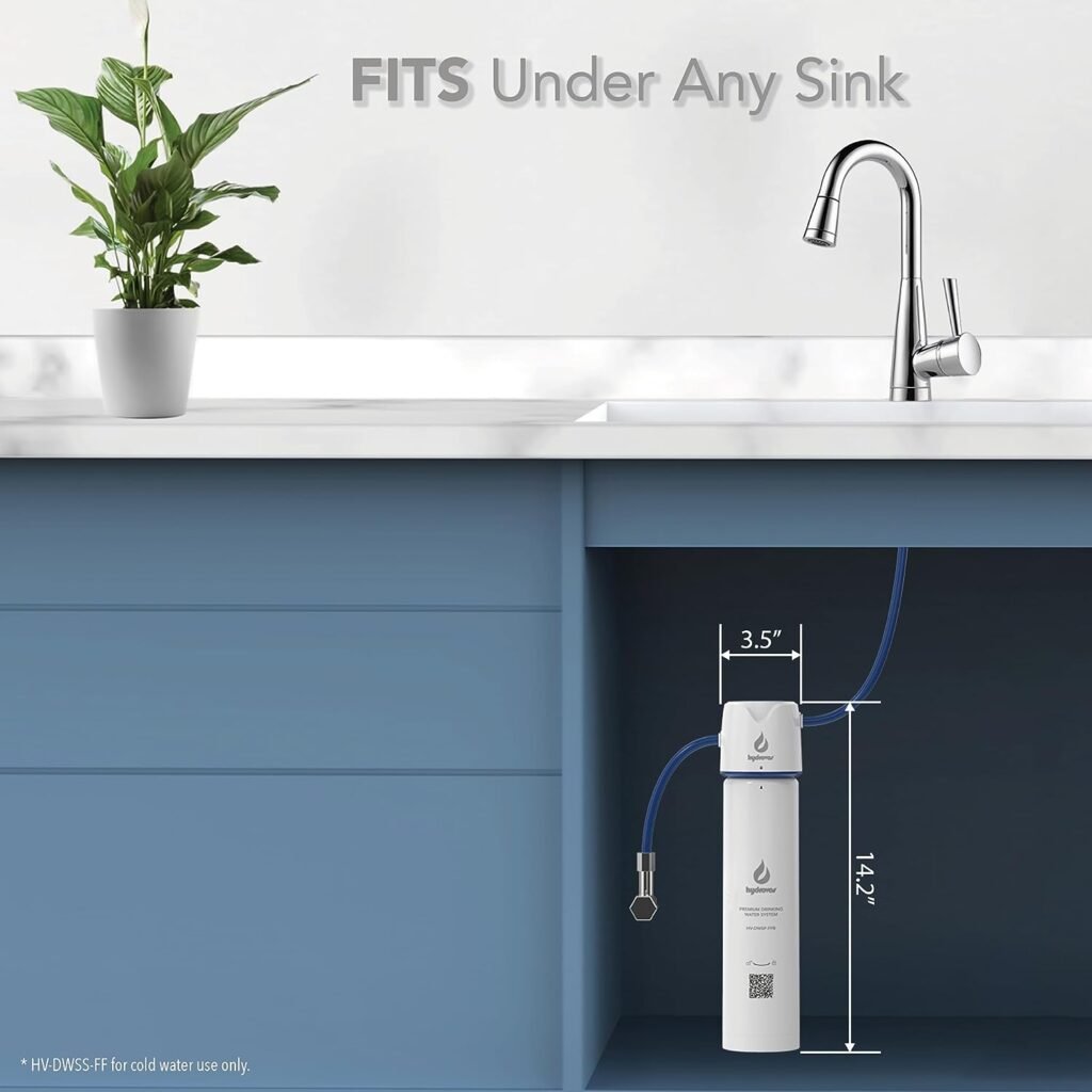 HYDROVOS Standard Under Sink Water Filter System, NSF and IAPMO Certified Reduces Lead, Cysts and Chlorine Taste  Odor, 2 GPM Fast Flow, Use as Sink Filter Under Counter in Kitchen, Bathroom, RV
