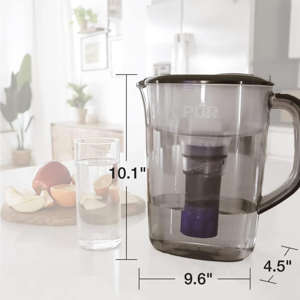 PUR PLUS Water Pitcher Filtration System, 7 Cup, Smoke, PPT711B