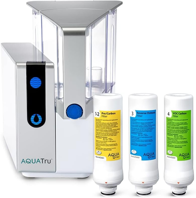 AquaTru Classic Countertop Water Filtration Purification System for PFAS  Other Contaminants with Exclusive 4-Stage Ultra Reverse Osmosis Technology (No Plumbing or Installation Required) | BPA Free