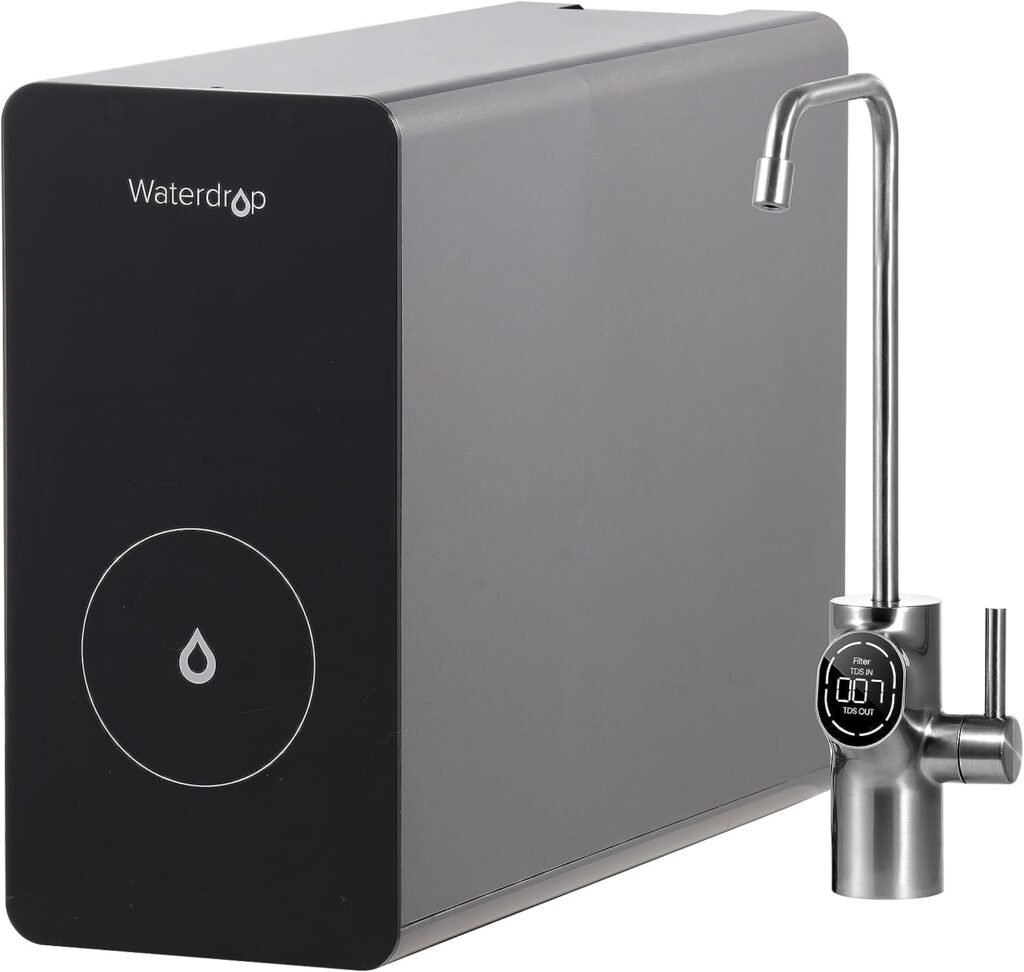Waterdrop D6 Reverse Osmosis Water Filter, ??? ??? Under Sink Reverse Osmosis System, Reduce PFAS, 2:1 Pure to Drain, Tankless RO Water Filter System, Smart LED Faucet, Easy Installation